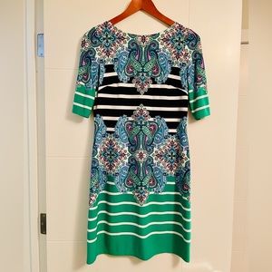 Eliza J short sleeve jersey shift dress stretchy and fully lined size 6